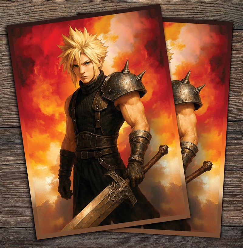 Digital Sorcery Studio Anime Mercenary Soldier Card Sleeves 100 Pack – Compatible with MTG & TCGs – Perfect for Cloud Final Fantasy Commander Decks – Premium Card Game Sleeves for Magic - Image 2